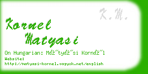 kornel matyasi business card